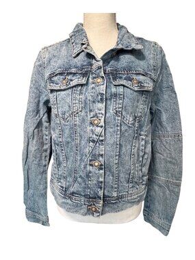 We The Free Denim Jacket Womens M Stonewash Blue Morocco Retro Cabincore